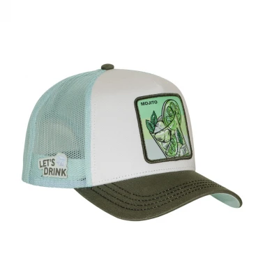CAPSLAB MOJITO PREMIUM TRUCKER CAP WHITE