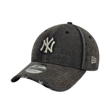 NEW ERA MLB NEW YORK YANKEES ACID WASH DENIM 9FORTY ADJ CAP BLK