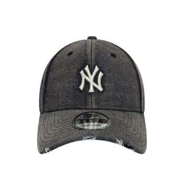 NEW ERA MLB NEW YORK YANKEES ACID WASH DENIM 9FORTY ADJ CAP BLK