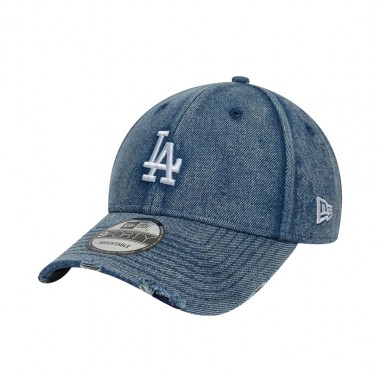 NEW ERA MLB LA DODGERS ACID WASH DENIM 9FORTY ADJ CAP PSTL BLUE