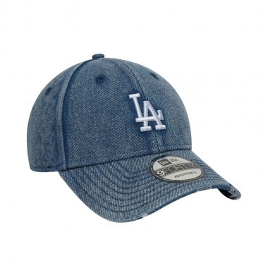 NEW ERA MLB LA DODGERS ACID WASH DENIM 9FORTY ADJ CAP PSTL BLUE
