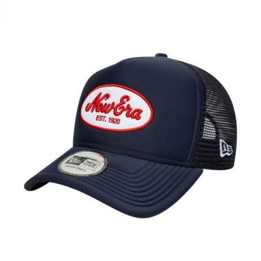 NEW ERA OVAL FOAM PATCH TRUCKER CAP NAVY