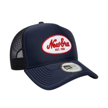 NEW ERA OVAL FOAM PATCH TRUCKER CAP NAVY
