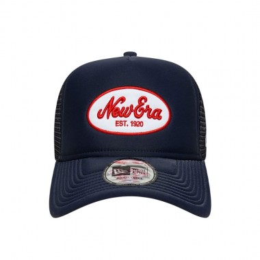 NEW ERA OVAL FOAM PATCH TRUCKER CAP NAVY