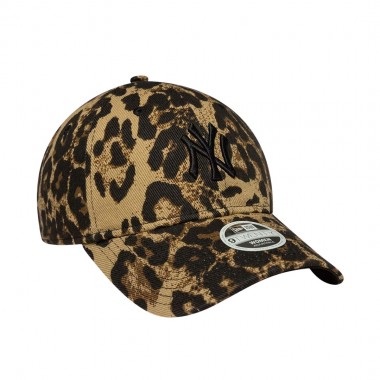 NEW ERA MLB NY YANKEES LEOPARD W 9TWENTY ADJ CAP DARK BROWN