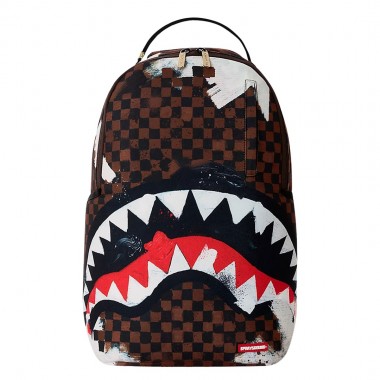 SPRAYGROUND SHARKS IN PARIS COTTON CANVAS PAINTED BACKPACK