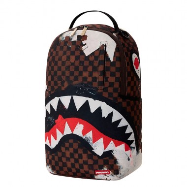 SPRAYGROUND SHARKS IN PARIS COTTON CANVAS PAINTED BACKPACK
