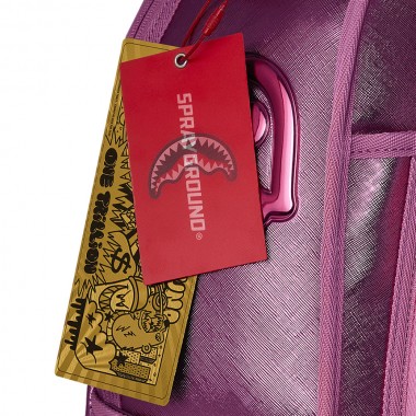 SPRAYGROUND METALLIC PINK METALLIC DRIP BACKPACK