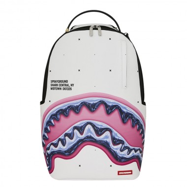 SPRAYGROUND SHARK CENTRAL LIQUID CHROME BACKPACK