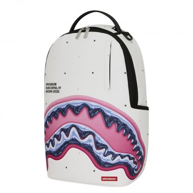 SPRAYGROUND SHARK CENTRAL LIQUID CHROME BACKPACK