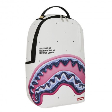 SPRAYGROUND SHARK CENTRAL LIQUID CHROME BACKPACK