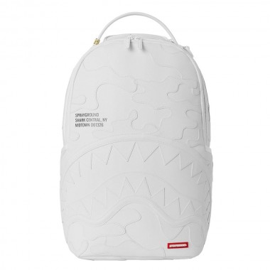SPRAYGROUND SHARK CENTRAL CAMO CUT SHARK WHITE BACKPACK
