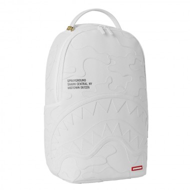 SPRAYGROUND SHARK CENTRAL CAMO CUT SHARK WHITE BACKPACK