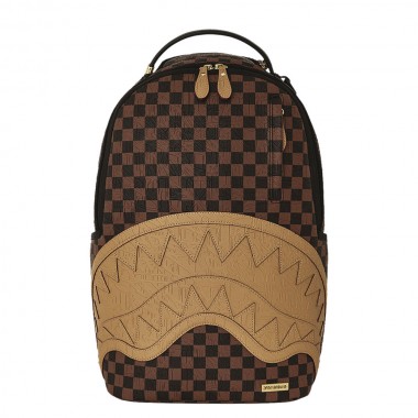 SPRAYGROUND EMBOSSED CHECK BROWN BACKPACK