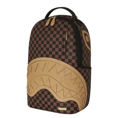 SPRAYGROUND EMBOSSED CHECK BROWN BACKPACK
