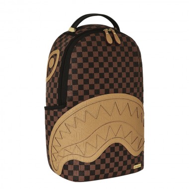 SPRAYGROUND EMBOSSED CHECK BROWN BACKPACK