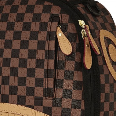 SPRAYGROUND EMBOSSED CHECK BROWN BACKPACK