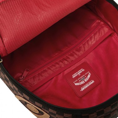SPRAYGROUND EMBOSSED CHECK BROWN BACKPACK