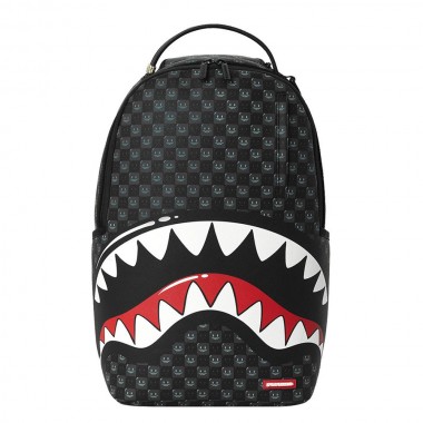 SPRAYGROUND SHARKS IN PARIS WTF BUBBLY BLACK CHECK BACKPACK