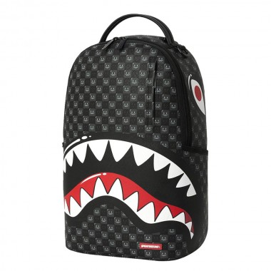 SPRAYGROUND SHARKS IN PARIS WTF BUBBLY BLACK CHECK BACKPACK