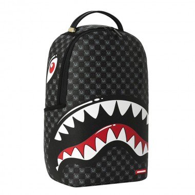 SPRAYGROUND SHARKS IN PARIS WTF BUBBLY BLACK CHECK BACKPACK