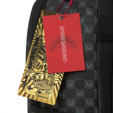 SPRAYGROUND SHARKS IN PARIS WTF BUBBLY BLACK CHECK BACKPACK