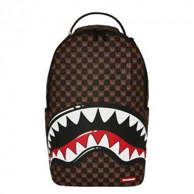 SPRAYGROUND SHARKS IN PARIS WTF BUBBLE BROWN CHECK BACKPACK