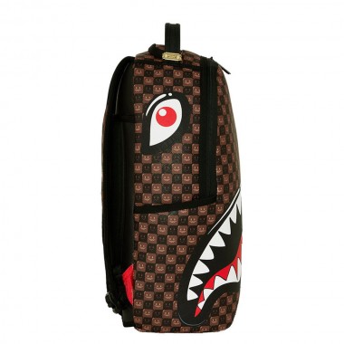 SPRAYGROUND SHARKS IN PARIS WTF BUBBLE BROWN CHECK BACKPACK