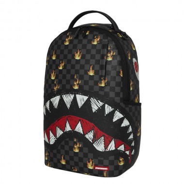 SPRAYGROUND SCRIBBLE FIRE CHECK BACKPACK