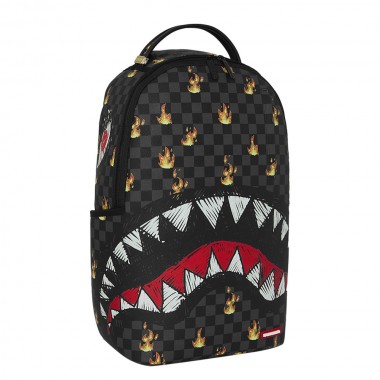 SPRAYGROUND SCRIBBLE FIRE CHECK BACKPACK