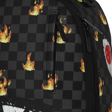 SPRAYGROUND SCRIBBLE FIRE CHECK BACKPACK