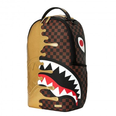 SPRAYGROUND SHARKS IN PARIS GOLD DRIP BACKPACK