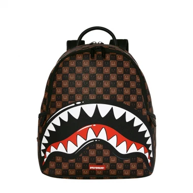 SPRAYGROUND SHARKS IN PARIS WTF BUBBLE BROWN CHECK SVG BACKPACK