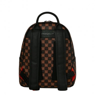 SPRAYGROUND SHARKS IN PARIS WTF BUBBLE BROWN CHECK SVG BACKPACK