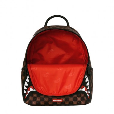 SPRAYGROUND SHARKS IN PARIS WTF BUBBLE BROWN CHECK SVG BACKPACK