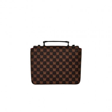 SPRAYGROUND SHARKS IN PARIS WTF BUBBLE BROWN CHECK HANDBAG