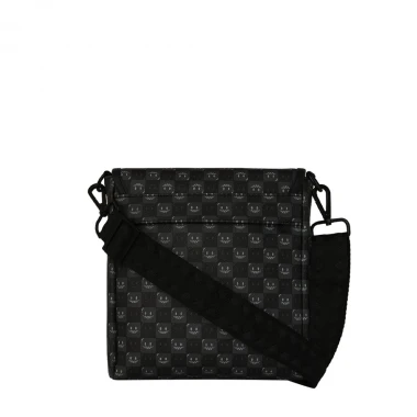 SPRAYGROUND SHARKS IN PARIS WTF BUBBLY BLK MESSENGER SLING BAG
