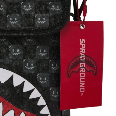 SPRAYGROUND SHARKS IN PARIS WTF BUBBLY BLK MESSENGER SLING BAG
