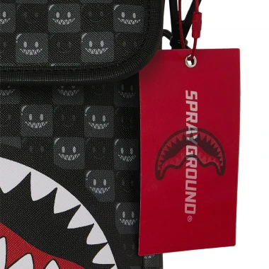 SPRAYGROUND SHARKS IN PARIS WTF BUBBLY BLK MESSENGER SLING BAG