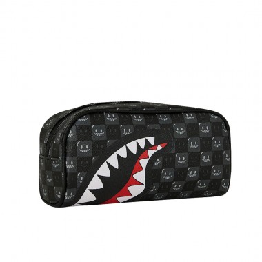 SPRAYGROUND SHARKS IN PARIS WTF BUBBLY BLACK CHECK POUCH