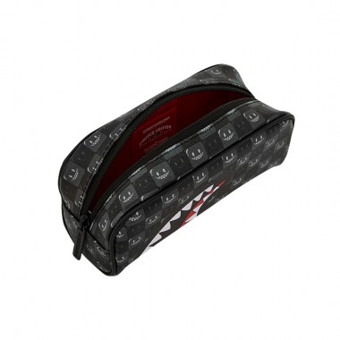 SPRAYGROUND SHARKS IN PARIS WTF BUBBLY BLACK CHECK POUCH
