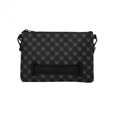 SPRAYGROUND SHARKS IN PARIS WTF BUBBLY BLK CROSSOVER CLUTCH BAG