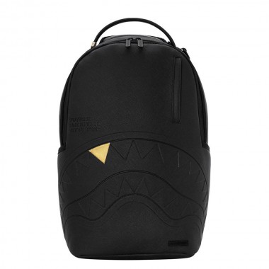 SPRAYGROUND BLACKED OUT EMBOSSED GOLD TOOTH BACKPACK