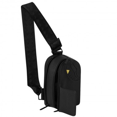 SPRAYGROUND BLACKED OUT EMBOSSED GOLD TOOTH SLING BAG