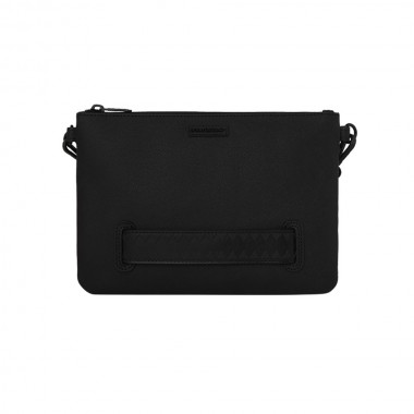 SPRAYGROUND BLACKED OUT EMBSSD GOLD TOOTH CROSSOVER CLUTCH BAG