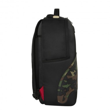 SPRAYGROUND SHARK CENTRAL BLACK NYLON CAMO EMB SHARK BACKPACK
