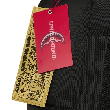 SPRAYGROUND SHARK CENTRAL BLACK NYLON CAMO EMB SHARK BACKPACK