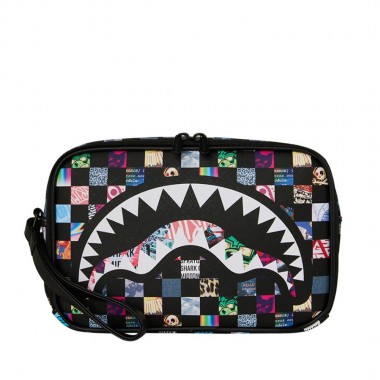 SPRAYGROUND CRAZY CHECK TOILETRY BRICK BAG