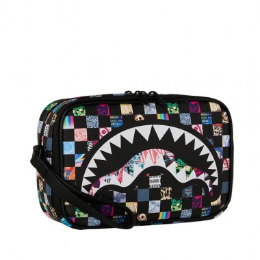 SPRAYGROUND CRAZY CHECK TOILETRY BRICK BAG