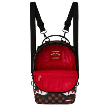 SPRAYGROUND SHARKS IN PARIS WTF BUBBLE BRWN CHECK MINI BACKPACK